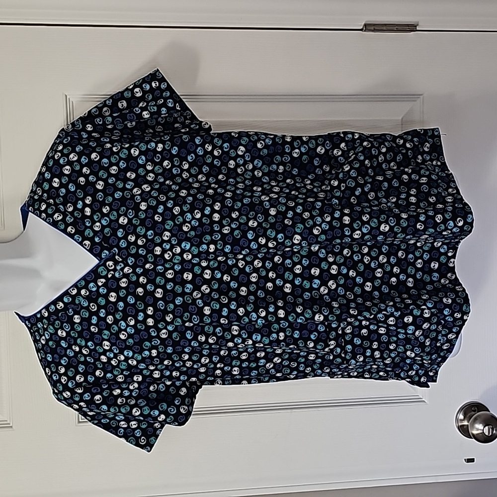 Scrub top ladies large happy scrubs black blue green and white
